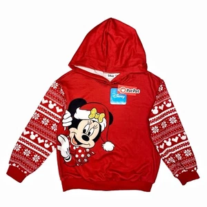 Disney PatPat Minnie Mouse Christmas Hoodie Sweatshirt Girl’s 8-9Y Red Holiday - Picture 1 of 6