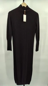 Quince Womens Mongolian Cashmere Turtleneck Midi Sweater Dress Black S - Picture 1 of 2