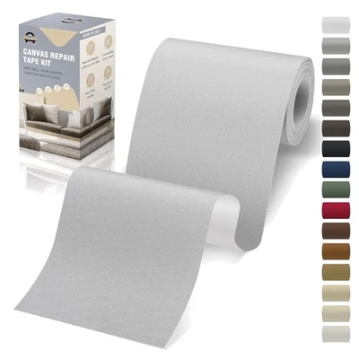 Flicken Selbstklebend Stoff 10 x 200 cm Leinwand Stoff Selbstklebend Hellgr... - Bild 1 von 4