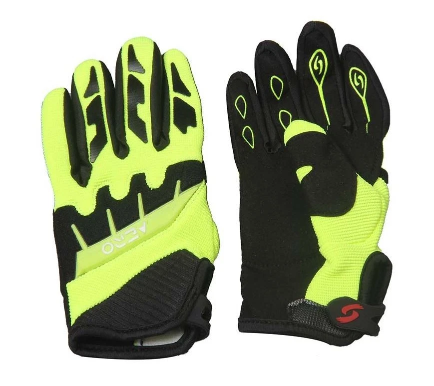 Motocross Handschuhe Motorrad Kinder Moto Cross Downhill Bike MTB AERO gelb - Bild 1 von 4