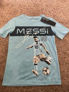 Messi Collection Youth Boys Lionel 10 Blue Shirt Size 7 SMALL (STAINED) SEE PHOT - Picture 1 of 5