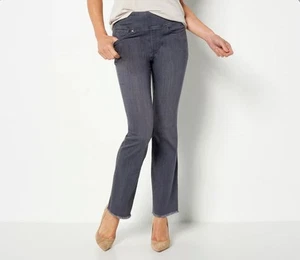 Belle By Kim Gravel Primabelle Frayed Edge Boot Cut Jeans Size 32W Grey A460547 - Picture 1 of 3