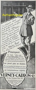 PUBLICITE VERNEY CARRON FUSIL HELICOBLOC CANON FIXE CHASSE MARCEL BOST 1922 AD - Picture 1 of 1