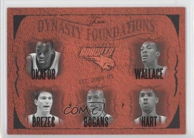 2004-05 Flair Dynasty Foundations Gold /25 Emeka Okafor Gerald Wallace Rookie RC - Image 1 of 2