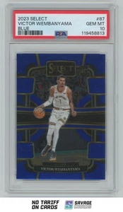 2023-24 Panini Select Blue Concourse Rookie Victor Wembanyama PSA 10 . #87 San - Picture 1 of 3