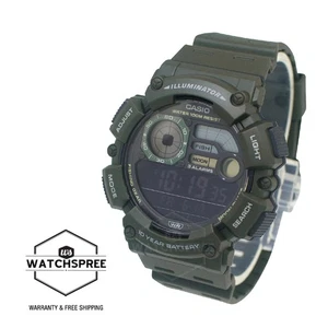 Casio Digital Dual Time Army Green Resin Band Watch WS1500H-3B WS-1500H-3B - Picture 1 of 3