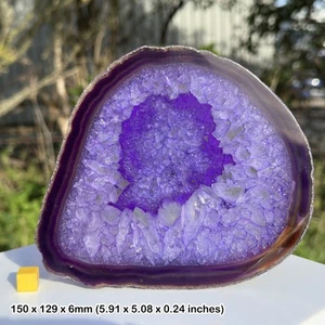 Agate a7 slice crystal, spiritual healing purple stone, certified - Picture 1 of 1