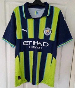 MANCHESTER CITY FC 2024-2025 MENS AWAY FOOTBALL SOCCER SHIRT & SHORTS SIZE M - Picture 1 of 11
