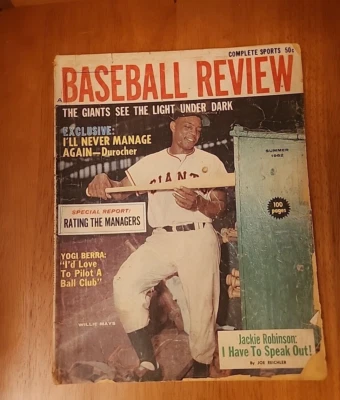 ⚾ Vintage 1962 Baseball Review Magazine WILLIE MAYS Giants Cover - Image 1 of 2