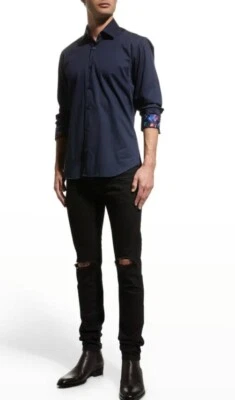 Jared Lang Men's Contrast-Reverse Sport Shirt MEN'S SIZE M #R2 - Image 1 of 4