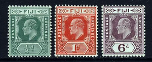 FIJI King Edward VII 1906-12 New Colours Part Set SG 118, SG 119 & SG 121 MINT - Picture 1 of 2
