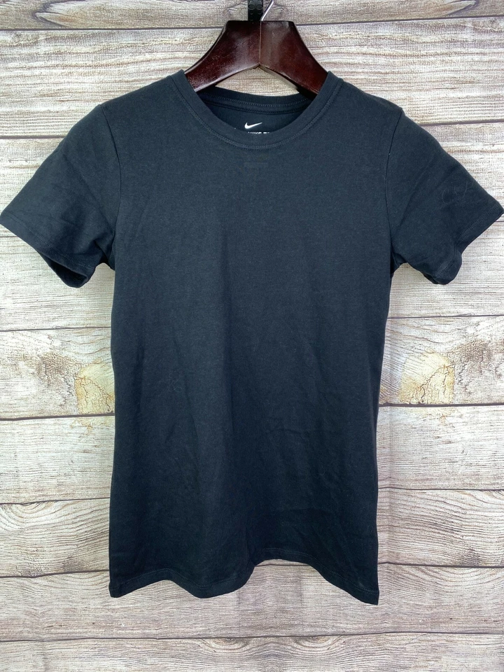 Camiseta para mujer The Nike Dri-Fit corte atlético algodón camiseta lisa gris o negra Foto 1 de 1