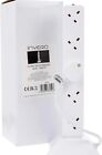 10 Way Gang Surge Spike Protected Tower Mains Power Extension Lead Socket - 2M 