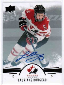 2016 UD TEAM CANADA JUNIORS/WOMEN LAURIANE ROUGEAU #10 BASE BLACK AUTOGRAPH AUTO