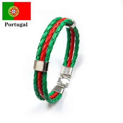 2022 World Cup Qatar National Flag Weave Cheer Bracelet Wristband USA Mexico - Image 1 of 4