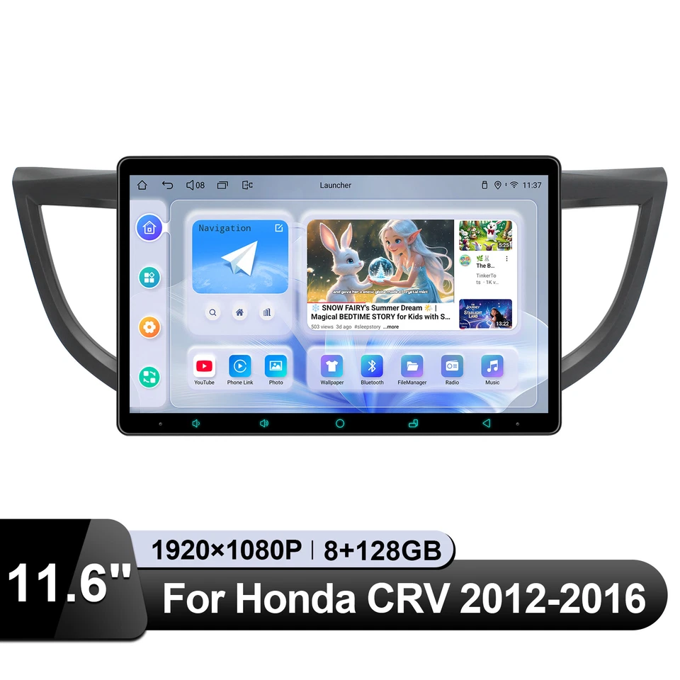 For Honda CRV 2012-2016 8+128GB Android 13 11.6 inch Head Unit Support SWC FM - Image 1 of 4