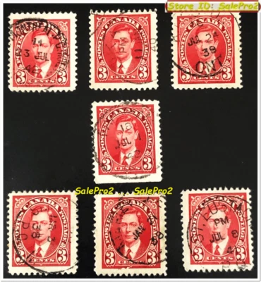 7x CANADA 1938 1939 1940 1941 1942 GEORGE VI WWII FACE 21 CENT DATED STAMP LOT - Image 1 of 2