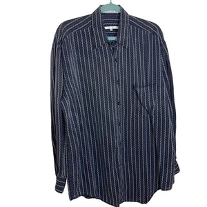 Perry Ellis Shirt Vintage Mens Size Large Gray Button Down Long Sleeve 90s 1990s - Picture 1 of 10