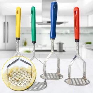 Plastic/Stainless Steel Potato Masher Vegetable Crusher Kitchen Resistant Press - Picture 1 of 31