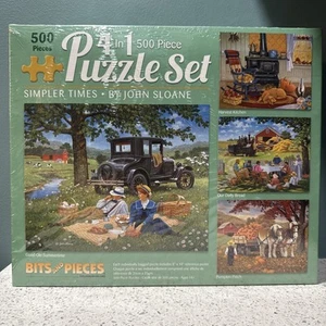 Bits And Pieces 4 In 1 Set - 500 Pieces Each Jigsaw Puzzle Sets - Simpler Times - Picture 1 of 5