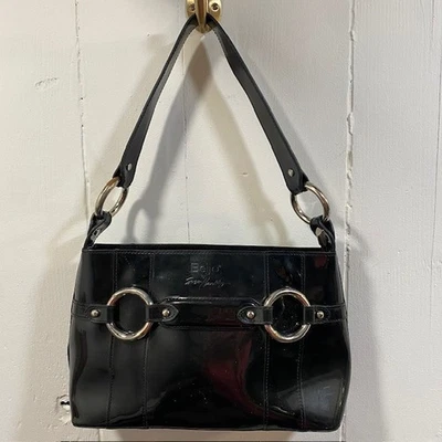 Bolso Cartera Pequeño 12x7x4 Beijo by Susan Handley Negro Patente Plateado Hardware Foto 1 de 4