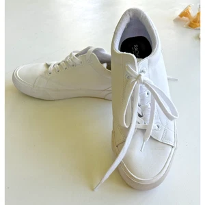 Rachel Zoe weiße Leder Turnschuhe Größe 10 Schnürschuhe dicke Sohlen - Bild 1 von 8