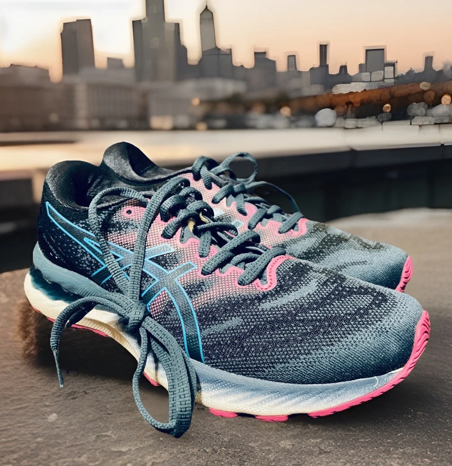 ASICS GEL-NIMBUS 23 Running Shoes Grand Shark/Digital Aqua 8 US Medium 39.5 EUR - Image 1 of 4