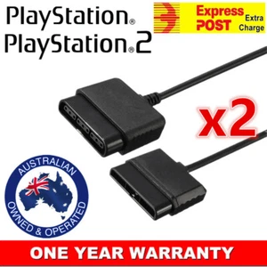 2x 1.8m Controller Extension Cable Cord For Sony Playstation 1 2 PS2/PS1 Console - Picture 1 of 3
