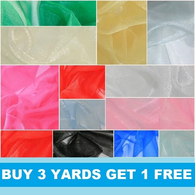 Sparkling Sheer Crystal Organza Voile Shimmer 'glitter effect' 145cm Wide Fabric