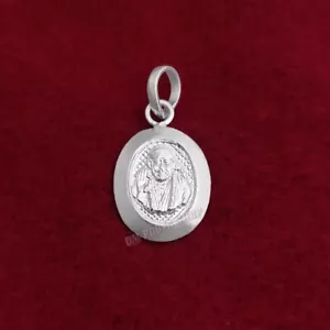 Oval Shape Saibaba Pendant in Pure 999 Sterling Silver Ompoojashop - Picture 1 of 2