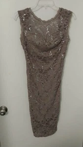 B. Darlin Women's Dress Sz S Black Bodycon Sleeveless Lace Sequins Party - Picture 1 of 3