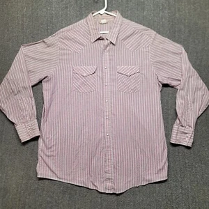 Saddlebrook Shirt Mens XXLT Purple Green Striped Pearl Snap Western Cowboy USA - Picture 1 of 11