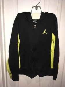 Air Jordan Nike Youth Boys Jacket Zip Up Hoodie Yellow Black Therma Fit 10-12 M - Picture 1 of 3