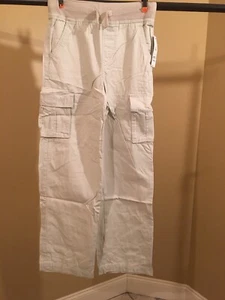 Faded glory boy's pull on cargo pants with drawstring Khaki Large 10-12 - Picture 1 of 4
