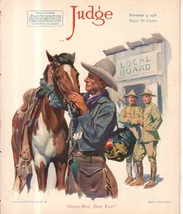 1918 Judge November 9 - Cowboys says goodbye to his horse; Marine Soliloquy - Picture 1 of 1