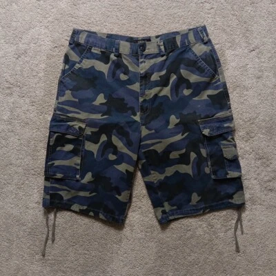 Pantalones Cortos TRUST Camuflados Para Hombres 40 Carga Azul Verde Negro Camuflaje Cordón Hip Hop Sueltos Foto 1 de 4
