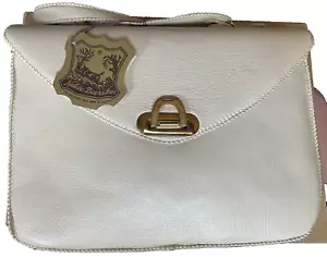 Vintage Westbrook Glove Co weiches cremefarbenes Leder Hirschleder Handtasche neu mit Etikett neu aus altem Lagerbestand - Bild 1 von 9