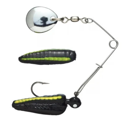 Plantilla giratoria Johnson Beetle 1/32 OZ - negra/amarilla - bajo, mierda, branquia azul, trucha Foto 1 de 4