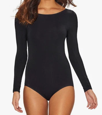 DKNY Intimates Opaque Long Sleeve Bodysuit Black M - Image 1 of 2