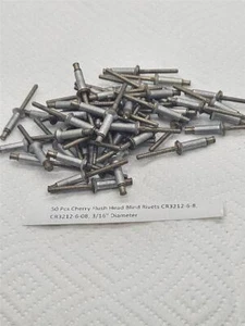 50 Pcs Cherry Flush Head Blind Rivets CR3212-6-8, CR3212-6-08, 3/16" Diameter - Foto 1 di 2
