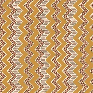 Gretta Zig Zag Stripe Orange 100% Cotton Fabric by The Yard - Picture 1 of 1
