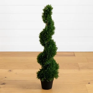 3' Artificial Cedar Spiral Topiary Tree Indoor/Outdoor Home Decor. Retail $122 - Picture 1 of 5