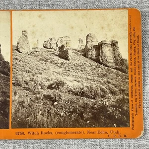 U.P.R.R Witch Rocks Echo Utah Stereoview 1860 Watkins Pacific R. R. - Imagen 1 de 5
