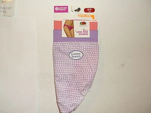 NEW PAIR OF LADY'S FRUIT OFTHE LOOM  PRINT & PINK  ELASTIC WAIST BIKINI PANTIES - Picture 1 of 3