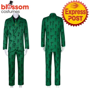 N1285 The Riddler Batman Super Villain Halloween Mens Cosplay Book Week Costume - Picture 1 of 7