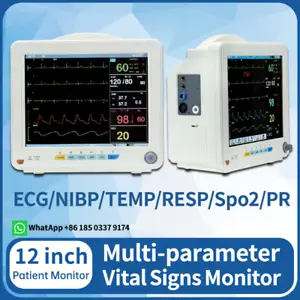 Monitor de paciente multiparámetro pantalla de 12 pulgadas ECG/NIBP/TEMP/RESP/SPO2 - Imagen 1 de 6
