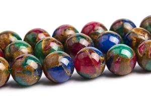 Synthetic Rainbow Resin Sponge Quartz Grade AAA Round Loose Beads 4/6/8/10/12MM - Picture 1 of 4