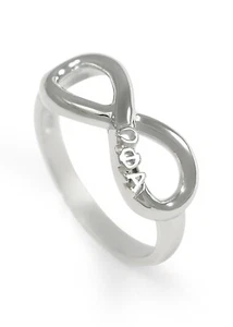 Omega Phi Alpha Sterling Silver Infinity ring with Cutout letters - Picture 1 of 2