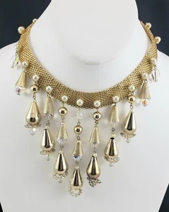 Collar colgante de malla en cascada de imitación perla AB de colección - Imagen 1 de 12