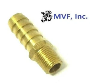 Hose Barb for 1/2" ID Hose X 1/4" Male NPT Hex Body Brass Fuel Fitting 201A-8B - Picture 1 of 6